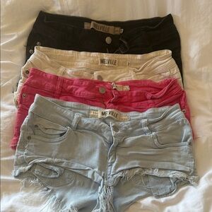 Brandy Melville Jean Shorts Bundle- Black, White,  size 4-6